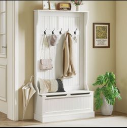 White Hall Tree with Storage Bench