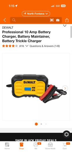 DEWALT Professional 10 Amp Battery Charger, Battery Maintainer, Battery Trickle Charger