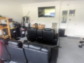 2 Piece Leather Movie Theater Couch Set