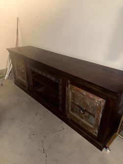 Rustic Reclaimed Wood TV Console Cabinet