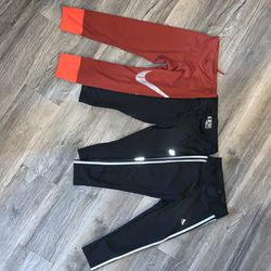 Athletic leggings, three pairs