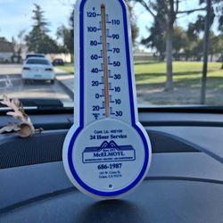 VINTAGE ~ McELMOYL  HEATING AND AIR ADVERTISING THERMOMETER.  Still Works!...asking $15.00