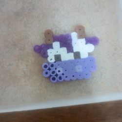 Purple/White Cow Perler 
