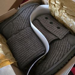 Ugg classic cardy knit boot gray