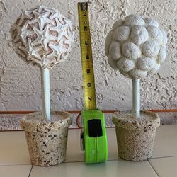 Pair Resin Seashell Inspired Topiary