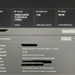 Dell Desktop Pc for sale- 16gb of ram