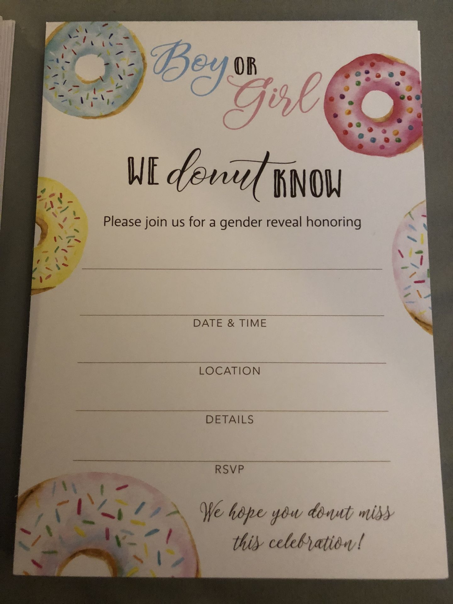 gender reveal invites
