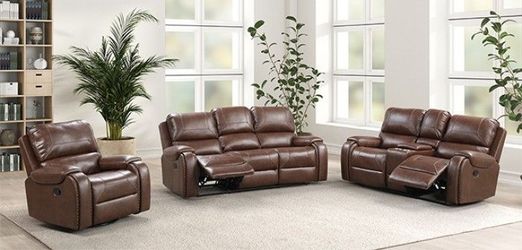 Recliner Sofa & Recliner Loveseat Set - Brown Color *(Recliner Chair - Sold Separately)