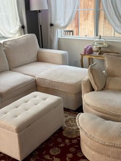A Beautiful whitish french De,  Antoinneta “ living room furniture sets -very good quality - used for staging mostly-Irvine 92614