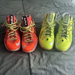 Two Pairs of Nike LeBron Basketball Shoes Size 11