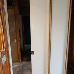 (2) Sliding/Pocket Door, Slab, Solid Wood, No Frame, 30 x 79