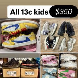 Nike Jordans Adidas Size 13c Kids Shoes All For $350