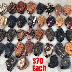 Baseball Gloves  $70 Each Firm Price Have More Baseball And Softball Equipment Available