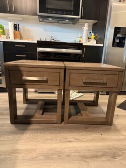 Brand New Ashley End Tables with USB Charging – Pair, Never Used