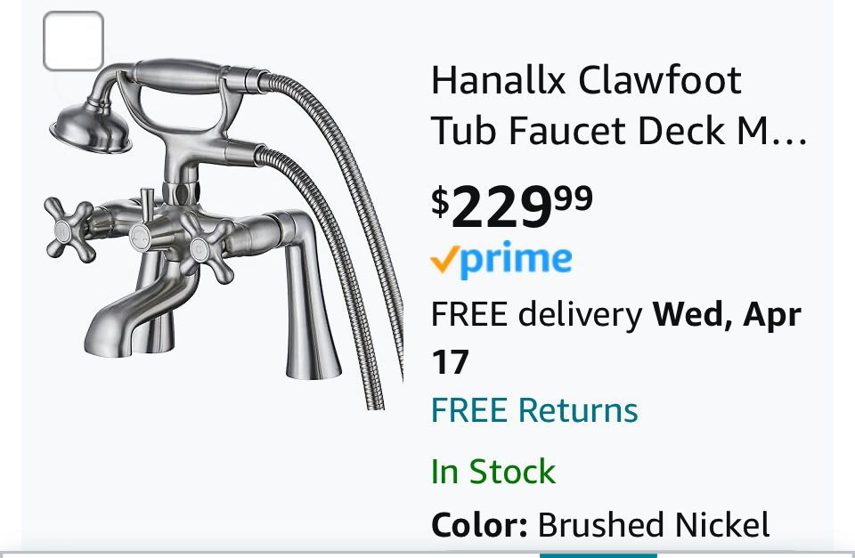 Hanallx Clawfoot Tub Faucet