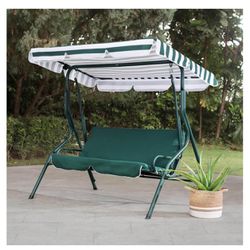 Outdoor Patio Swing Chair, 2-Seat Steel Porch Swing with Adjustable Tilt Canopy and Removable