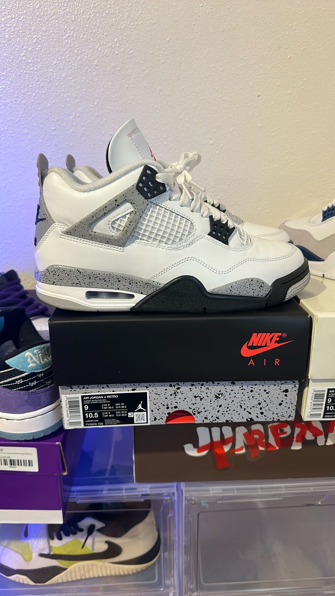Air Jordan 4 “White Cement” Sz 9