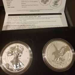2021-W&S American Silver Eagle Reverse Proof 2-coin Set