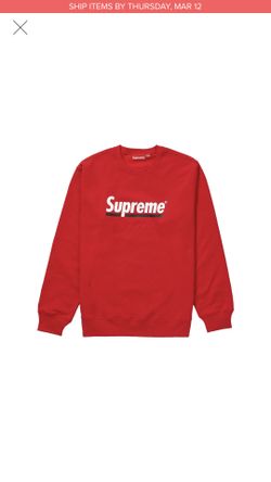Supreme underline crew red size medium