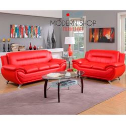 Red Sofa Set