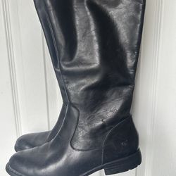 Black leather boots