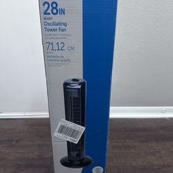 28 in. 3 Speed Oscillating Tower Fan in Black