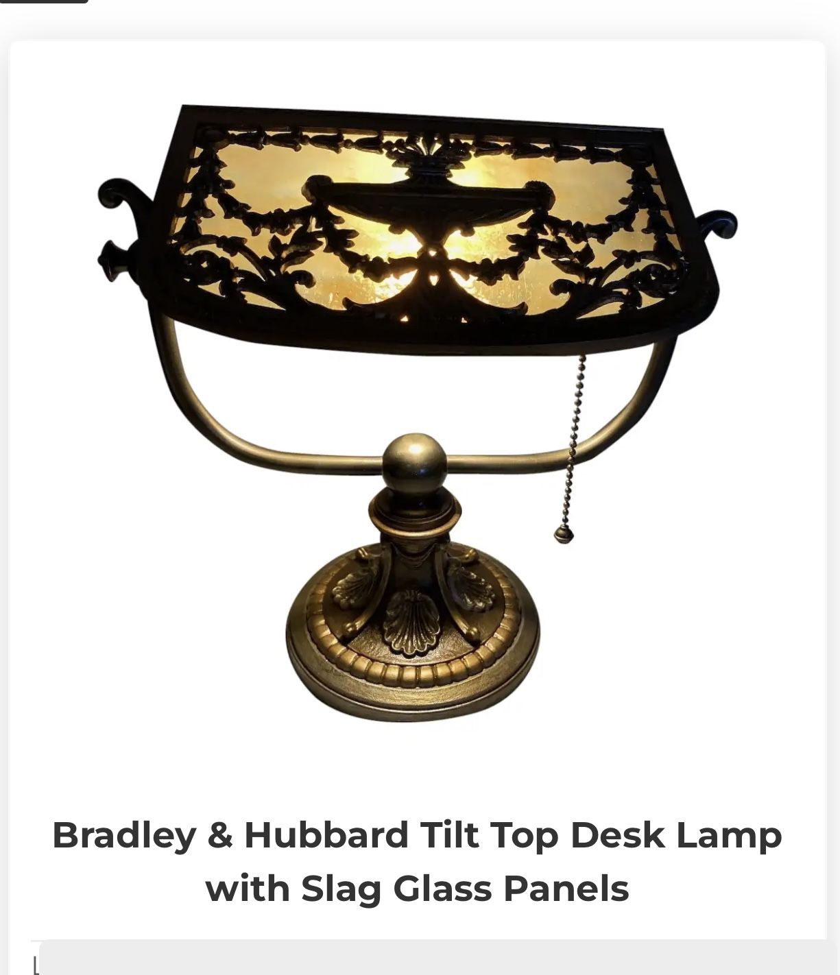 Bradley & Hubbard Tilt Top Desk Lamp 1920s