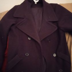 Women's Purple Faux Wool Coat 