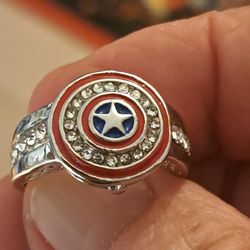 Superhero Captain America Shield Design Ring