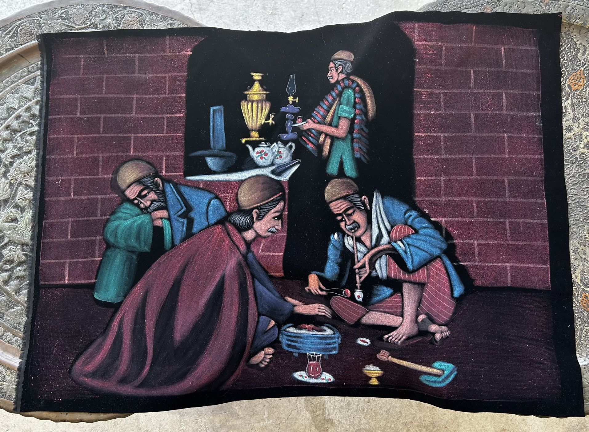 Vintage Persian Paintings on Velvet and Leather, and More!