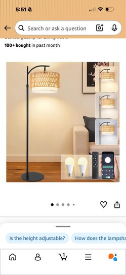 Upgraded】Arc Dimmable Floor Lamps with Adjustable Swing Arm, 1100 Lumens Bulb Included,