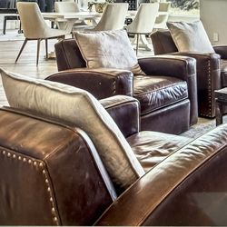 Restoration Hardware: Maxwell Luxe Leather Swivel Chairs