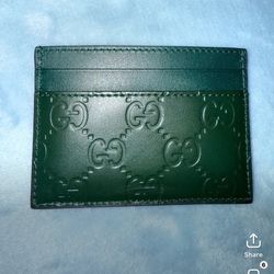 Gucci Guccissima Tiger Card Case Holder Wallet Green