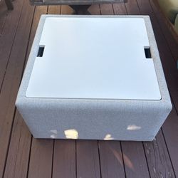 Pottery Barn Upholstered Storage Ottoman  