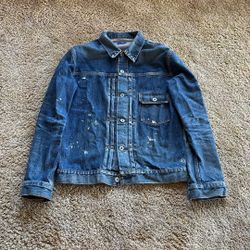 DENIM by Fragment splatter denim jacket sz M