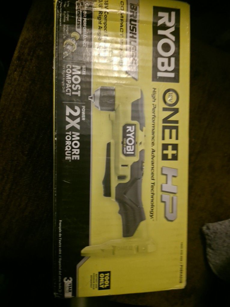 Ryobi ONE+ HP 18V Brushless Cordless Compact 3/8 in. Right Angle Drill (Tool Only
