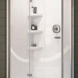 A000670A Delta 38 in. W x 72 in. H Neo-Angle Pivot Framed Corner Shower Enclosure in Chrome with Clear Glass
