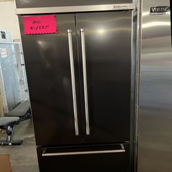 kitchen aid black stainless steel built in refrigerator