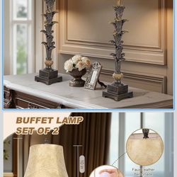 Table Lamps Set of 2 for Living Room, 33'' Tall Bedside Table Lamps 