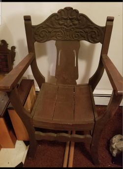 Victorian Quarter-sawn Oak Green Man / Demon Throne Chair
