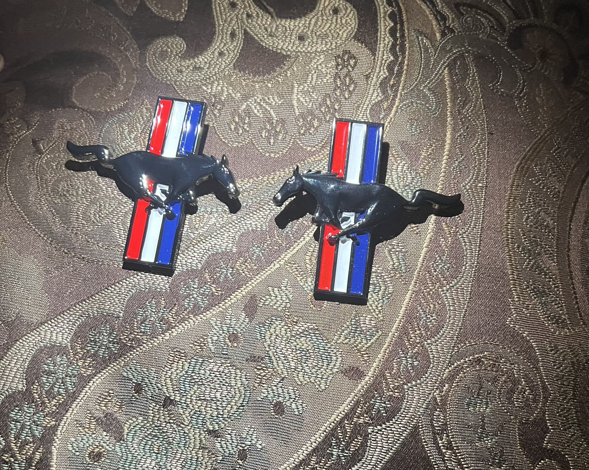 Gloss Black Ford Mustang Emblems Pony Logo