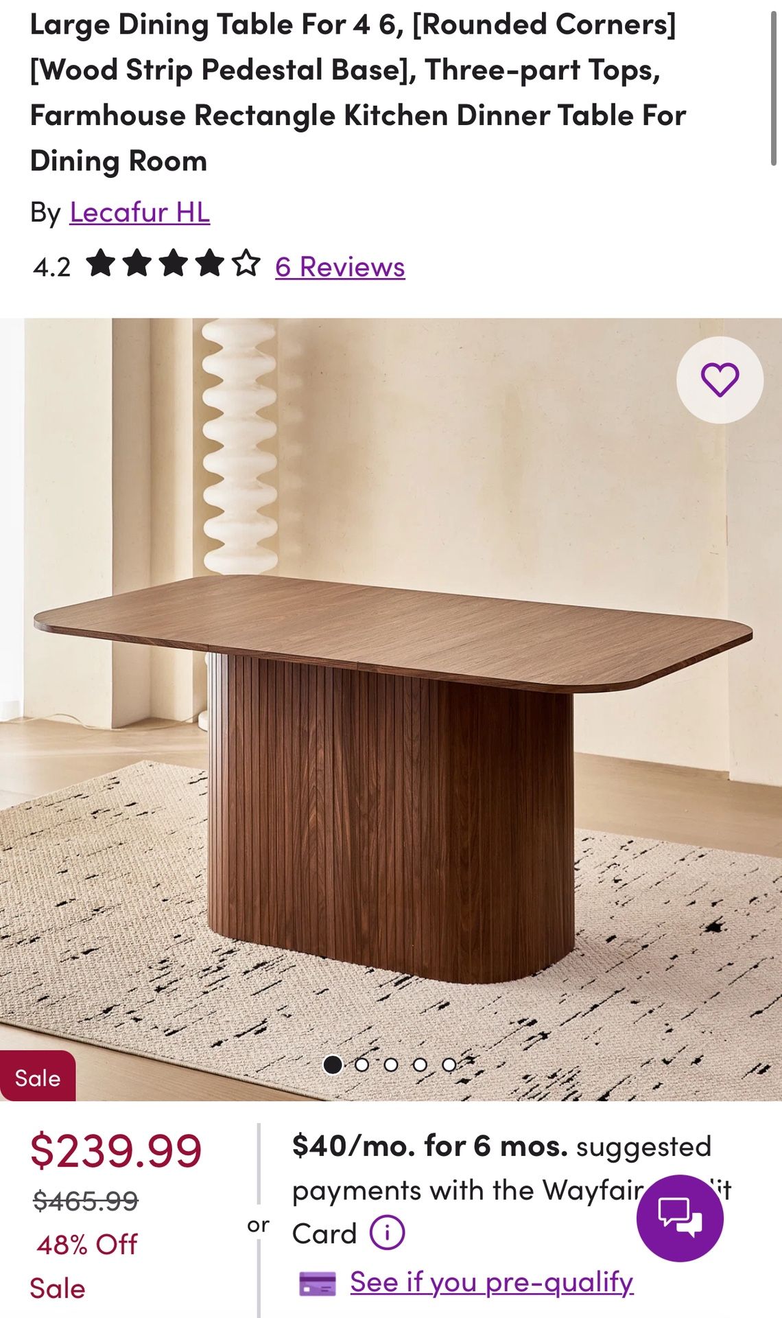 Wayfair Dining Table- Brand New Unbuilt 