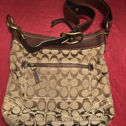 COACH Signature “C”  Brown Canvas Handbag