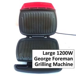 Large 1200W George Foreman 5-Serving Grill & Griddle Pan with Non-Stick Cooking Surfaces Perfect for Grilling Burgers, Steaks, Chicken, Seafood & More