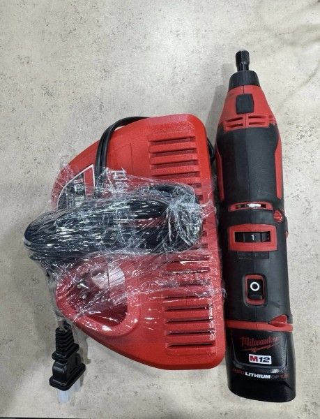 M12 12V Lithium-Ion Cordless Brushless Rotary Tool with (1) 2.0 Ah Battery Pack and Charger