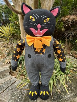 26” Black Cat Door Greeter/Porch Sitter-Halloween