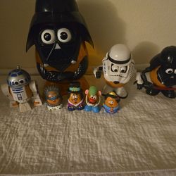 Darth varfer mr potayo head an kids  plus r2d2 potato head