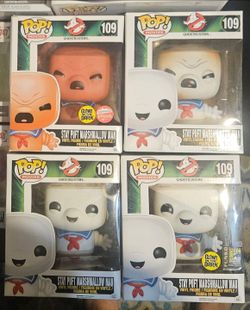 Funko Pop Ghostbusters Stay Puft Marshmallow Man Lot of 4