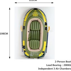 Inflatable Boat, Inflatable Kayak, Two Person Inflatable Fishing Kayak, Thickened PVC Portable Inflatable Boat,