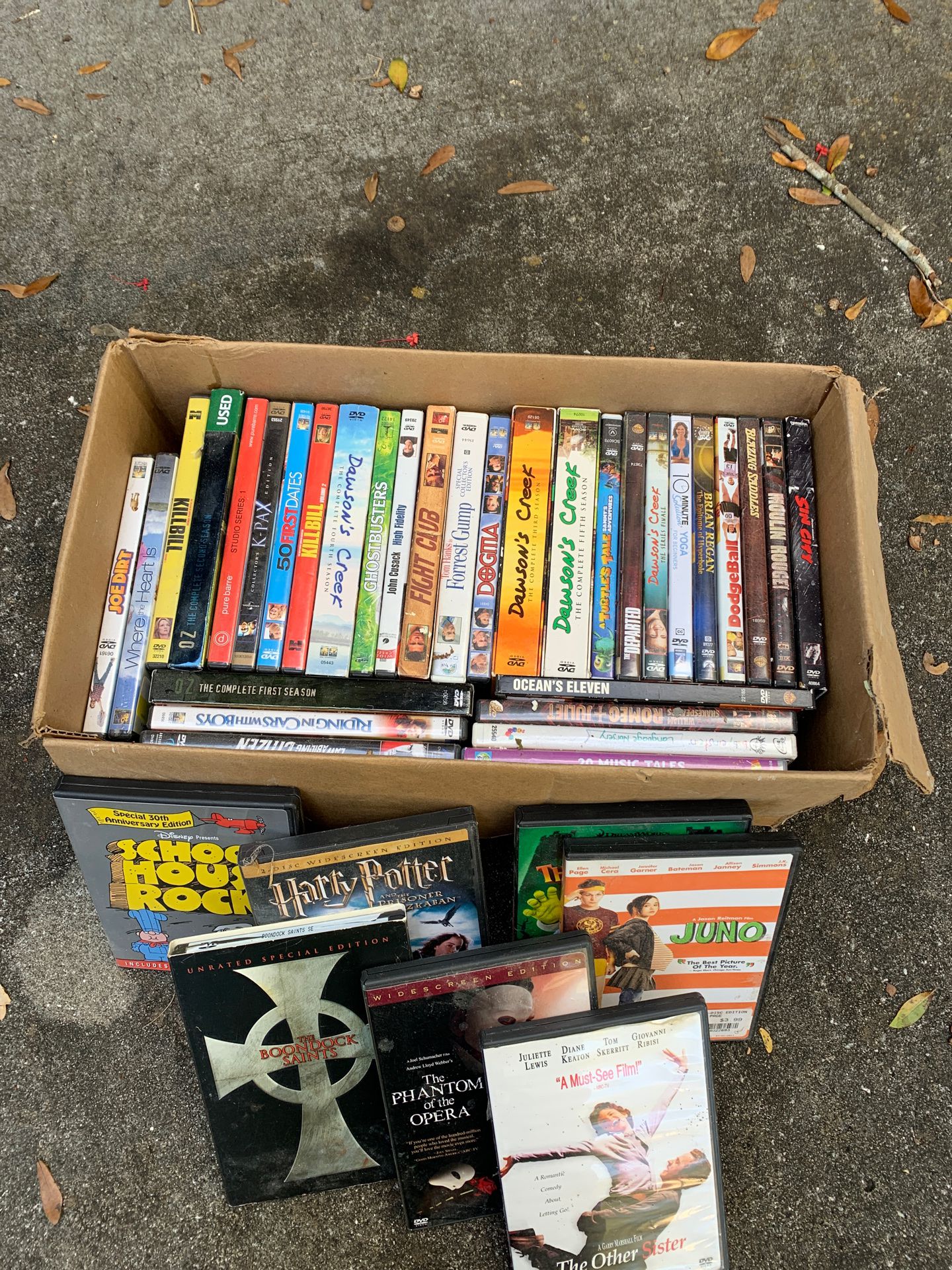 Used dvds box of 40